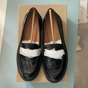 The Bradley Hardware Lugsole Loafer in Croc Embossed Leather